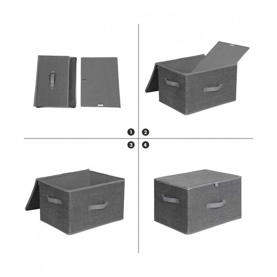 Σετ Πτυσσόμενα Υφασμάτινα Κουτιά Αποθήκευσης 30 x 40 x 25 cm 3 τμχ Songmics RYZB03G