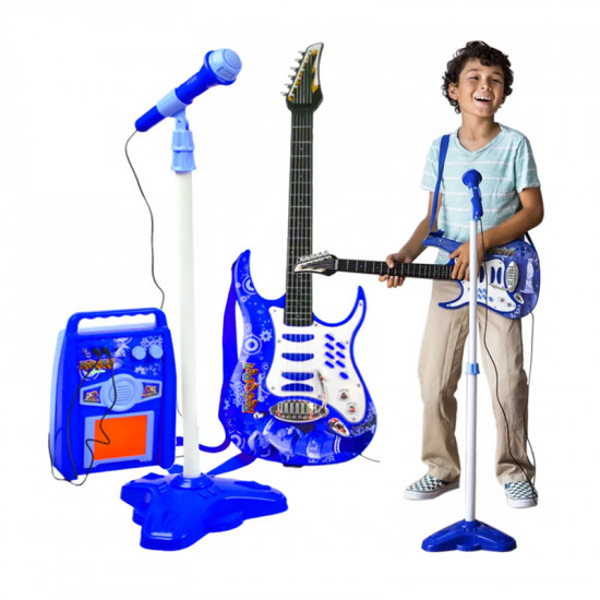 Σετ Ηλεκτρική Παιδική Κιθάρα με Τρίποδο Μικρόφωνο και Ενισχυτή Kruzzel 22409