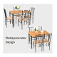 Σετ Τραπεζαρίας με Μεταλλικό Ορθογώνιο Τραπέζι 107 x 70 x 76 cm και 4 Καρέκλες Costway HW61392