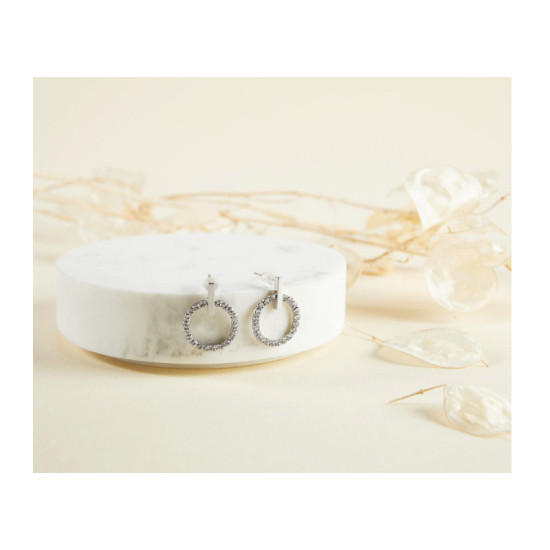 Σκουλαρίκια Alevine Jewellery Eloise με Κρύσταλλα Ζιργκόν Χρώματος Ασημί 8720195389972