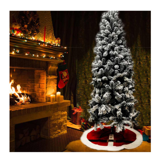 Στρογγυλή Γούνινη Χριστουγεννιάτικη Ποδιά Δέντρου 100 cm Bakaji 02814834