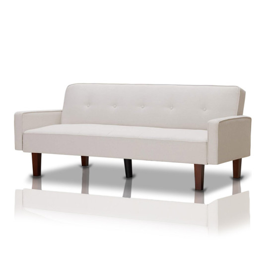 Τριθέσιος Καναπές Κρεβάτι 188 x 80 x 97 cm Χρώματος Λευκό Shally Dogan 02840124