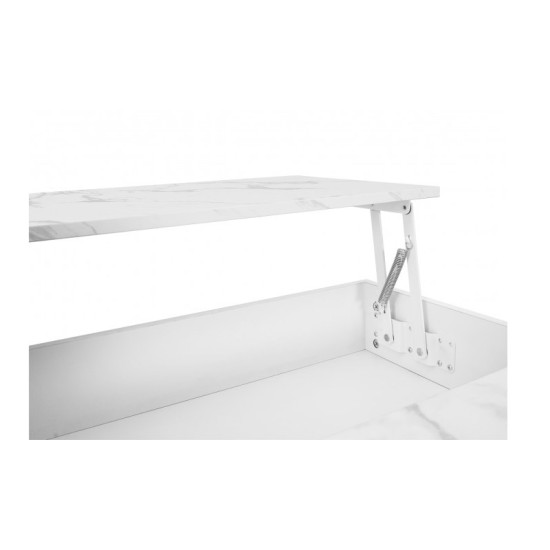 Ξύλινο Τραπέζι Σαλονιού με Μεταλλική Βάση και Αποθηκευτικό Χώρο 100 x 55 x 40-55 cm Glam Idomya 30089608