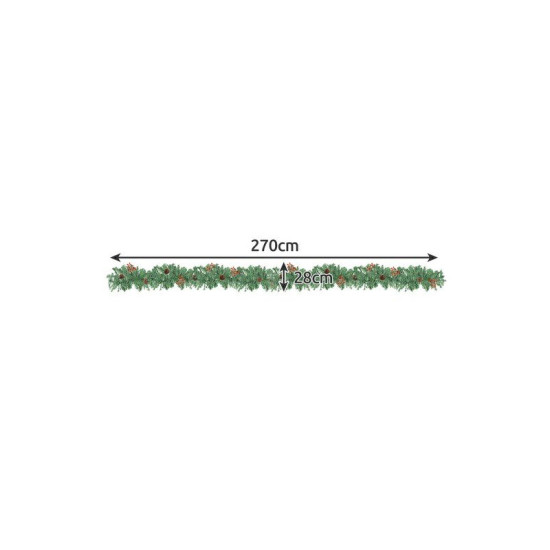 Χριστουγεννιάτικη Πλαστική Γιρλάντα με LED Λαμπάκια 2.7 m Ruhhy 22322