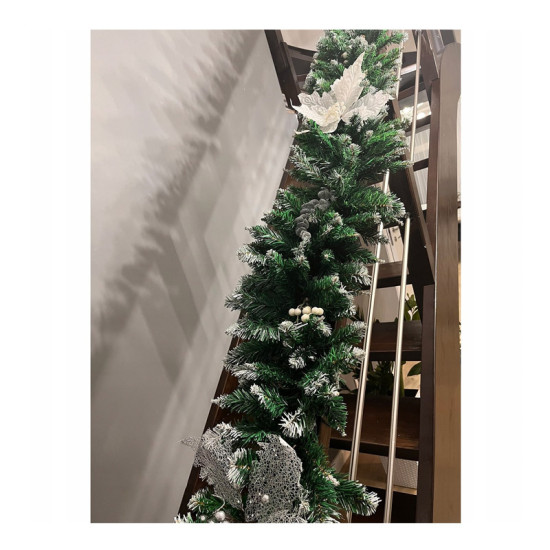 Χριστουγεννιάτικη Πλαστική Χιονισμένη Γιρλάντα 2.7 m Ruhhy 22326