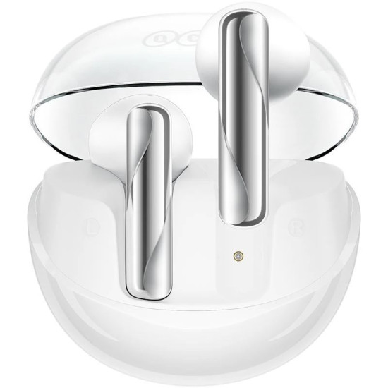 QCY Ailypods Clear White - Semi-Ear 13mm driver, wind cancel ENC for calls, NCVM & Air case TWS BT