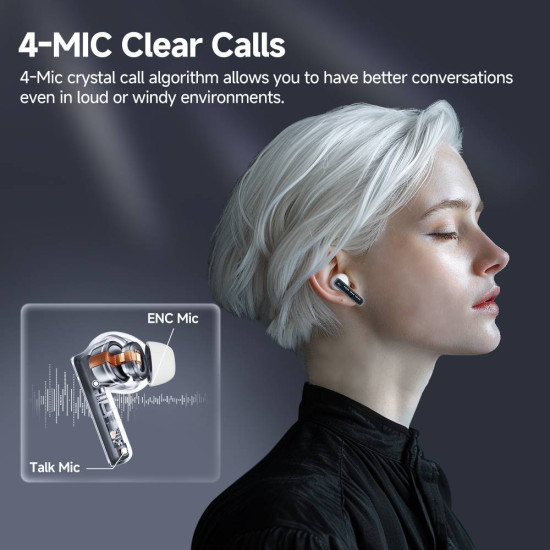 QCY Melobuds Neo White - TWS BT Earbuds with LED Display, Dual Connection, Anti-air calls 7h