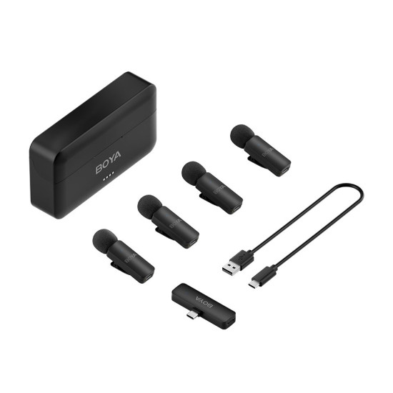 BOYA BY-V4 Wireless 4 person 4-channel mini Lavalier 3.5mm for Camera 2.4GHz Microphone