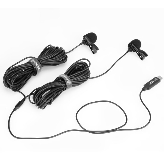 BOYA BY-M3D Dual Mic Lavalier microphone for USB TYPE-C devices