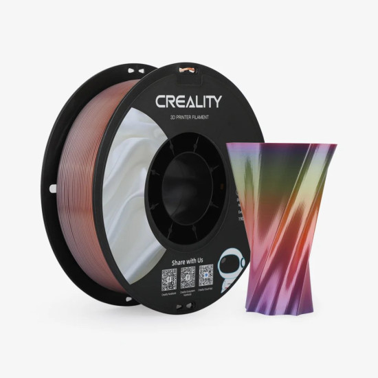 CREALITY CR-PLA Silk Rainbow, 3D Printer Filament Glossy, 1 kg Spool,1.75 mm (3301120003)