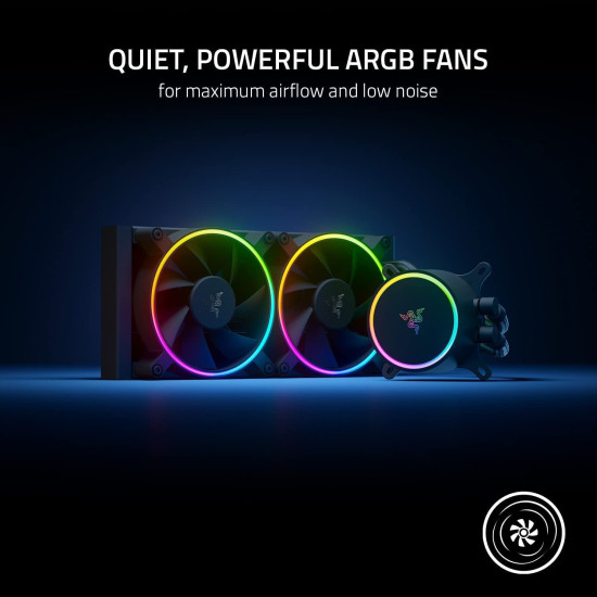 Razer HANBO Chroma RGB AIO Liquid Cooler - Powerful aRGB Silent PWM Fans - 240MM