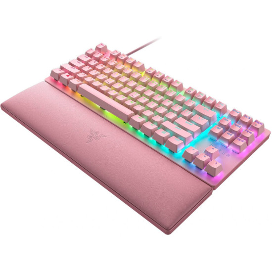 Razer HUNTSMAN V2 Tenkeyless QUARTZ - RGB Optical Gaming Keyboard (Linear Red Switch) - US Layout