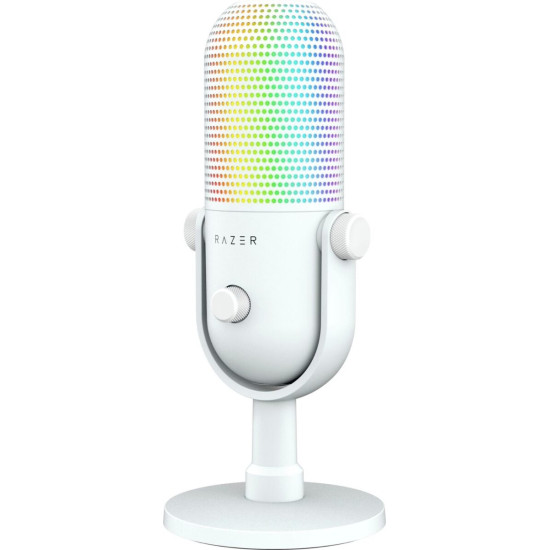 Razer SEIREN V3 CHROMA - WHITE - RGB USB Condenser Microphone - Gain Limiter - Build-in Shock Absorb