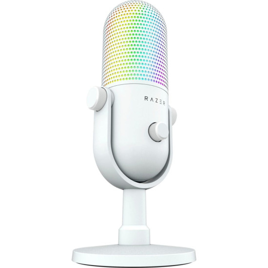 Razer SEIREN V3 CHROMA - WHITE - RGB USB Condenser Microphone - Gain Limiter - Build-in Shock Absorb