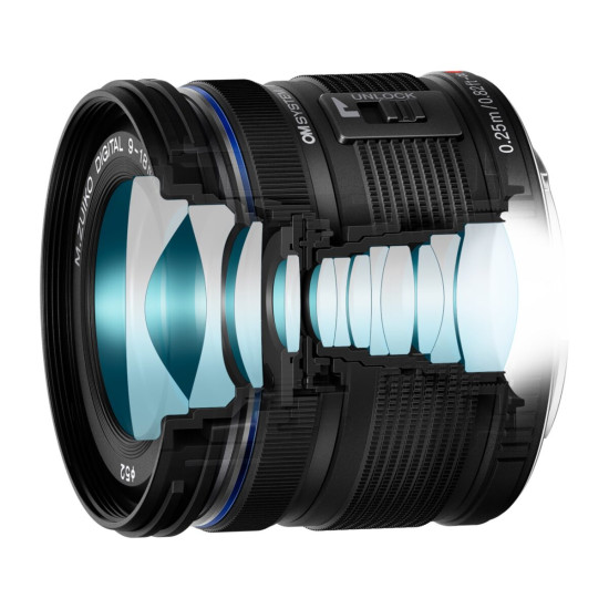 Olympus OM System 9-18mm 1:F4-5.6 BLACK (EZ-M0918) Lense Micro FT