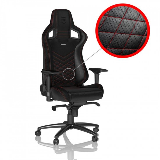 noblechairs EPIC Gaming Chair Breathable, 4D armrests, 60mm casters - black/red