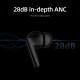 QCY T13 ANC 2 Black - TWS 28dB active noise canceling 10mm drivers, BT 5.3 30 hours True Wireless