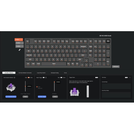 Keychron Q5 HE (Q5H-M1) QMK Wireless Custom Hall Effect Keyboard Purple Switch 96% US Layout