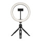 Streamplify Light 10 Streaming Ring Light - Black - 26cm & tripod - selfie stick