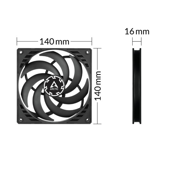 ARCTIC P14 PWM PST – 140mm Pressure optimized case fan | Slim Profile | PWM controlled speed PST