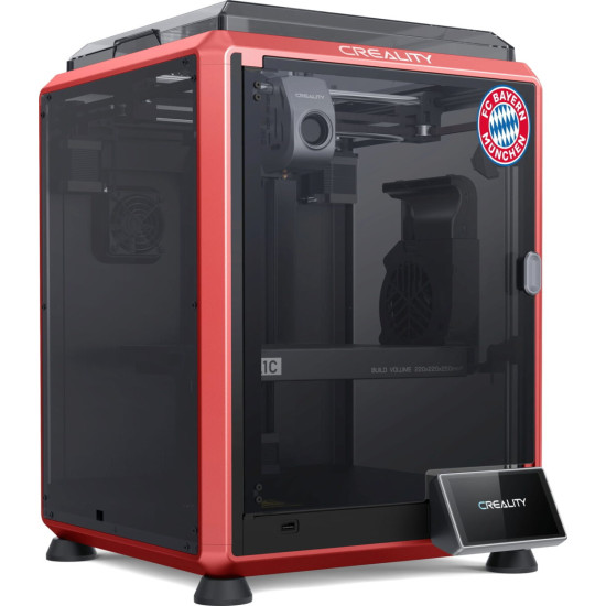 CREALITY K1C Red 3D Printer High Speed FDM Enclosed 600 mm/s silent fans, advanced nozzle