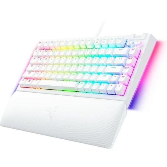 Razer BLACKWIDOW V4 75% WHITE - Mechanical RGB Gaming Keyboard - Hot-Swappable - Orange Tactile Swit