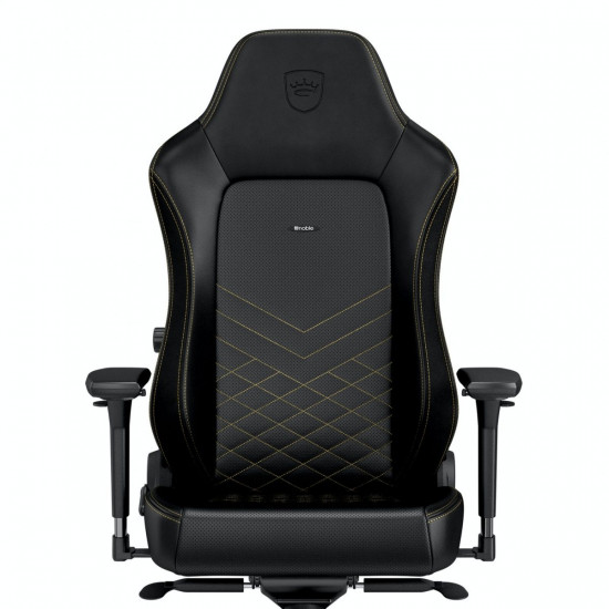 noblechairs HERO Gaming Chair - cold foam, steel armrests,  60mm casters, 150kg - black/gold